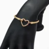 Pulsera De Plata Seguro Corazón Rosa