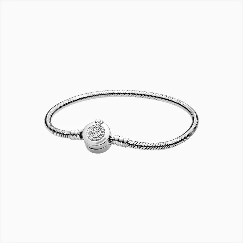 Pulsera De Plata Seguro Corona Pulsera De Plata Seguro Corona