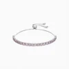 Pulsera De Plata Tenis Deslizante Rosa Pulsera De Plata Tenis Deslizante Rosa
