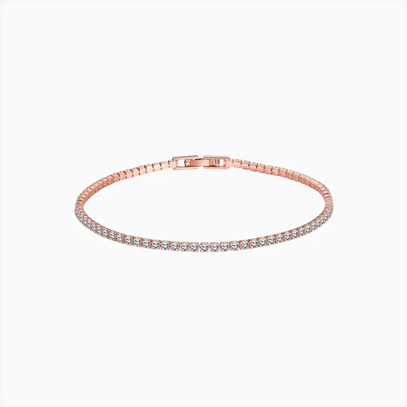 Pulsera De Plata Tenis Rosa Pulsera De Plata Tenis Rosa