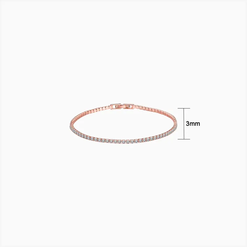Pulsera De Plata Tenis Rosa Pulsera De Plata Tenis Rosa