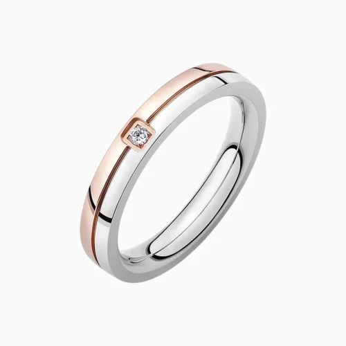 Anillo De Acero Amor Brillante