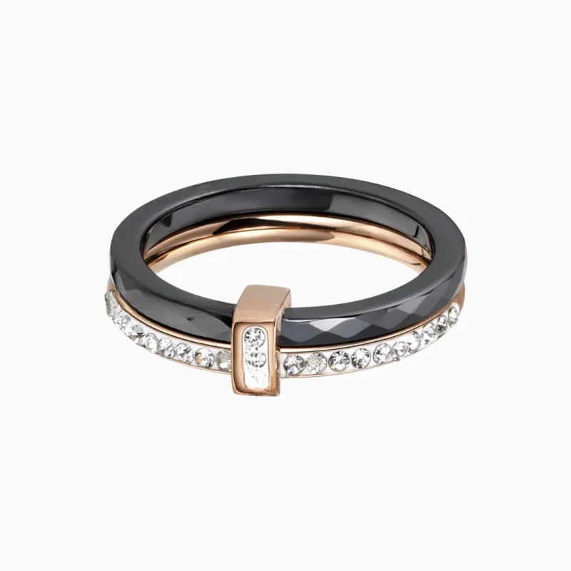 Anillo De Acero Doble Banda T Negro