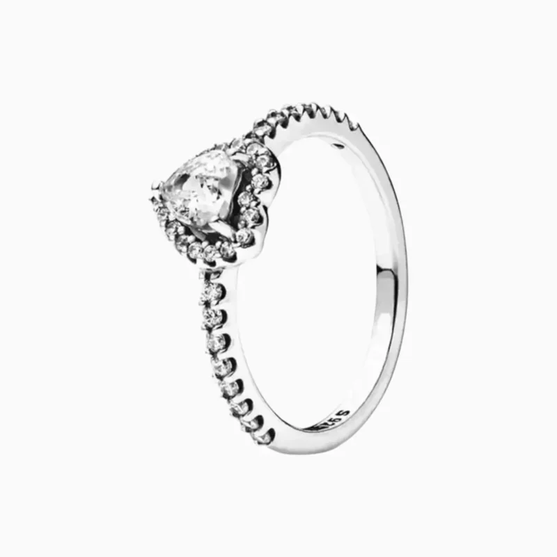 Anillo De Plata Corazón Superior Brillante