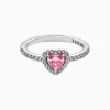 Anillo De Plata Corazón Superior Rosa
