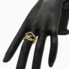 Anillo De Plata Entrelazado Dorado