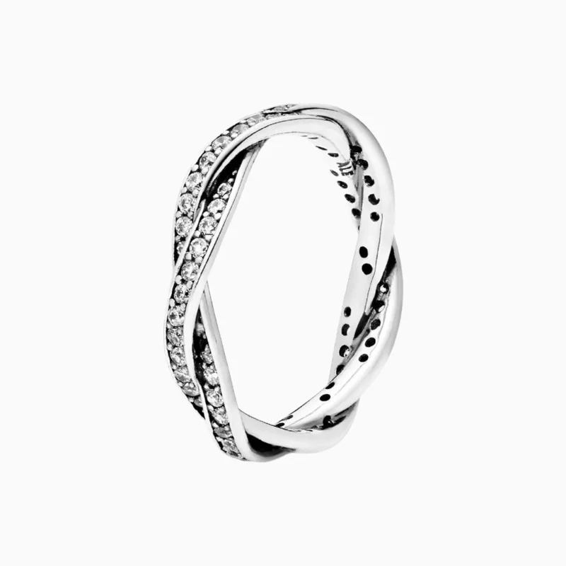 Anillo De Plata Trenzado Brillante