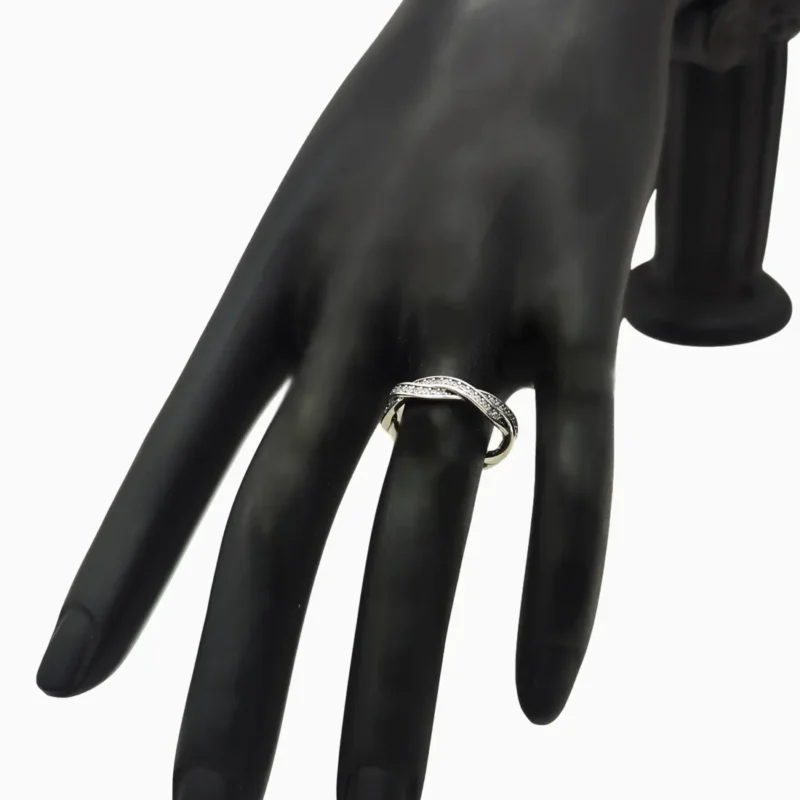 Anillo De Plata Trenzado Brillante