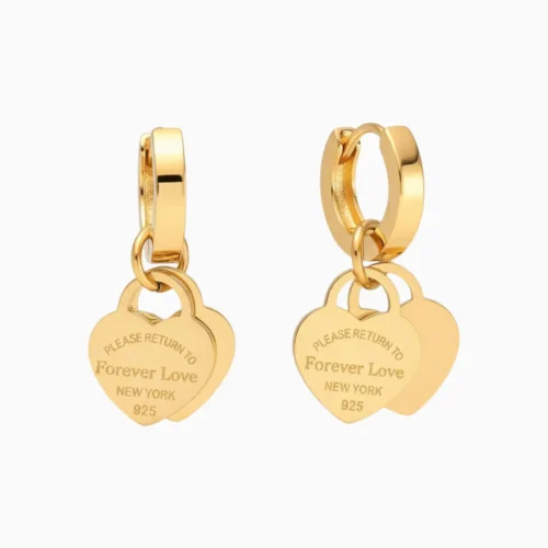 Aretes Huggies De Acero Amor Por Siemrpe Dorado