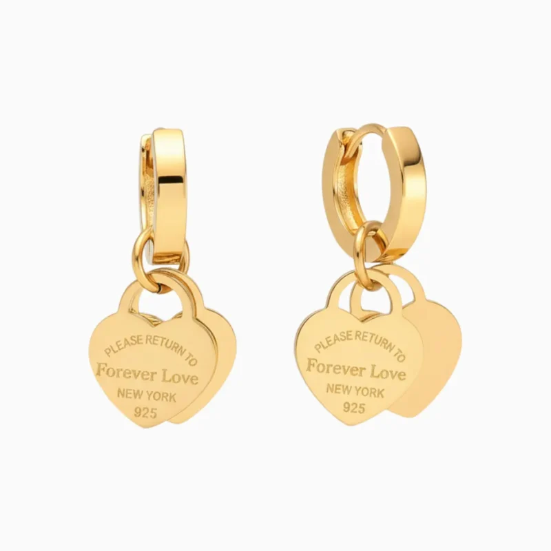 Aretes Huggies De Acero Amor Por Siemrpe Dorado