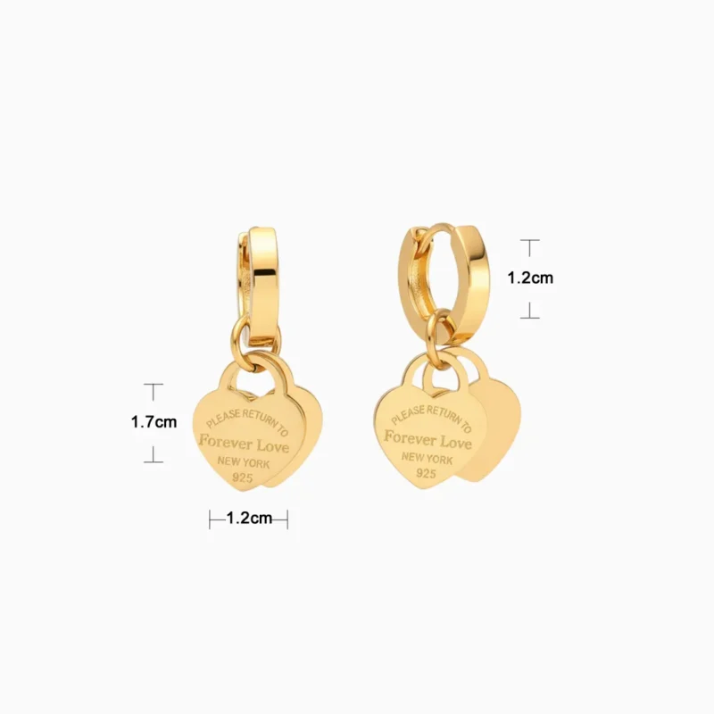 Aretes Huggies De Acero Amor Por Siemrpe Dorado