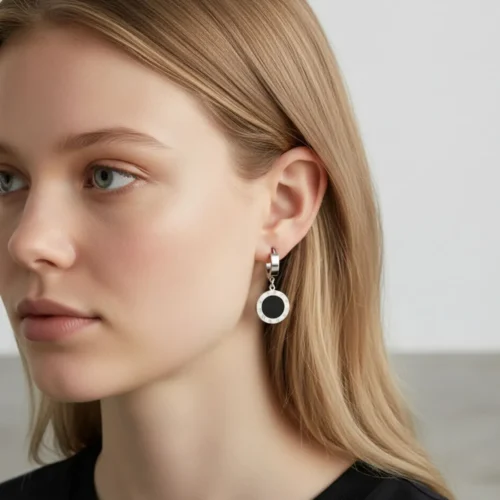 Aretes Huggies De Acero Numeros Romanos