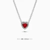 Collar De Plata Corazón Rojo Superior