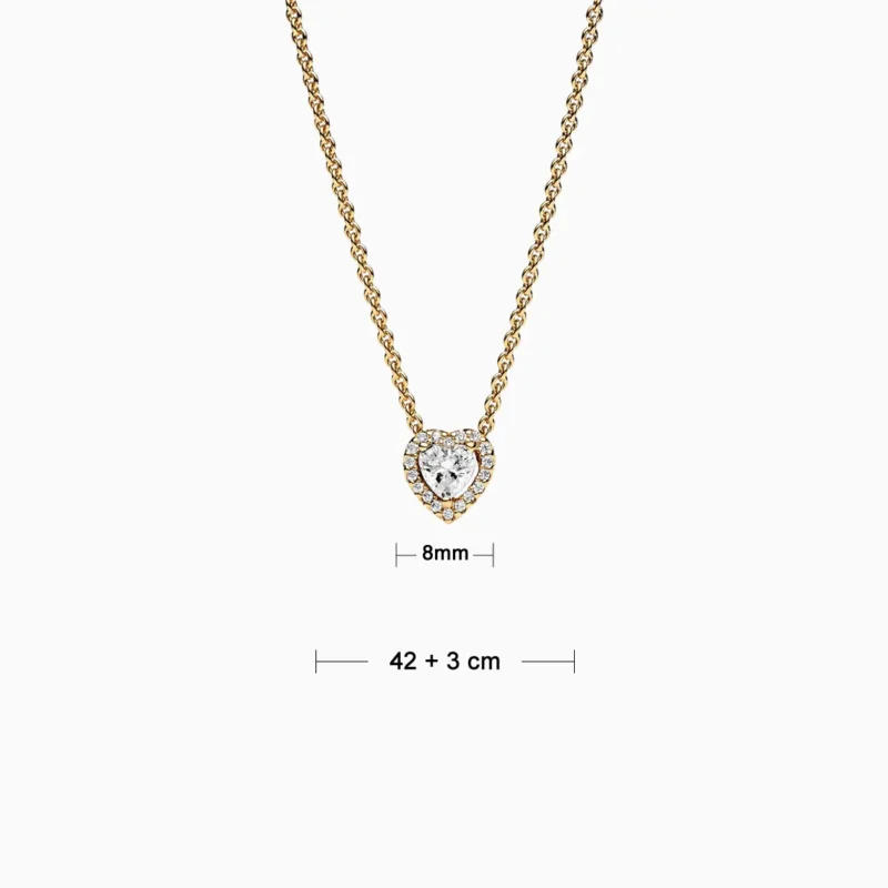 Collar De Plata Corazón Superior Dorado