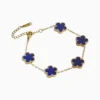 Pulsera De Acero Flor Cinco Hojas Azul