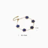 Pulsera De Acero Flor Cinco Hojas Azul