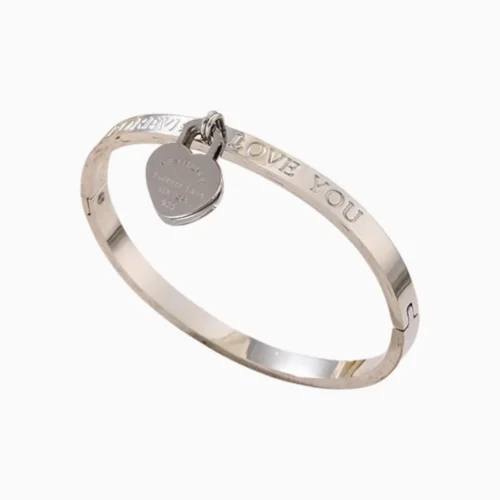 Pulsera De Acero Forever Love Colgantes