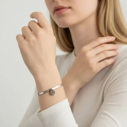 Pulsera De Acero Forever Love Colgantes