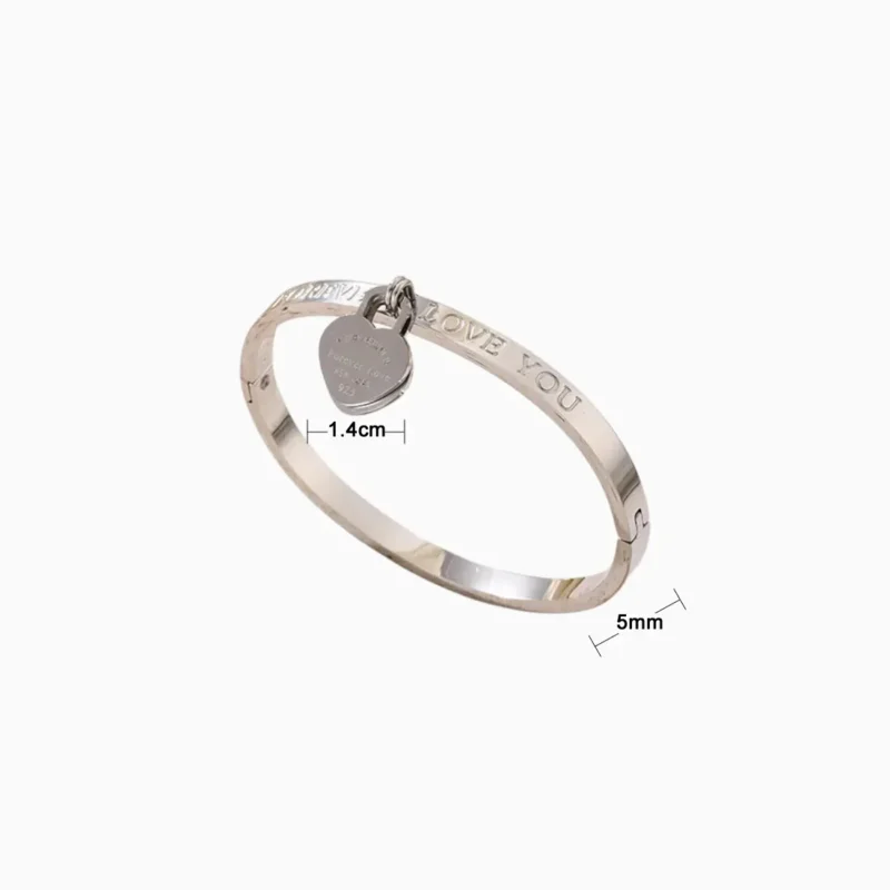 Pulsera De Acero Forever Love Colgantes