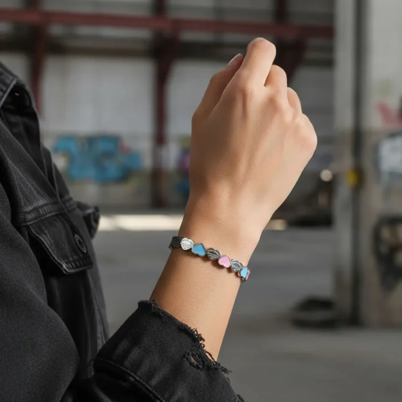 Pulsera De Acero Forever Love Corazones