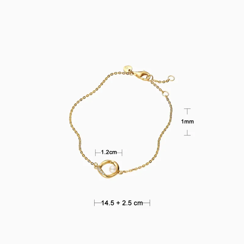 Pulsera De Plata Orgánica Con Perla