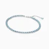 Pulsera De Plata Tenis Azul Claro Brillante