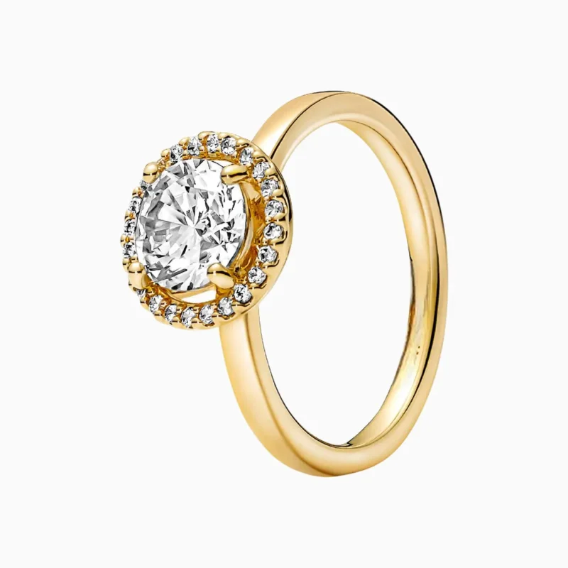 Anillo De Plata Redondo Superior Dorado