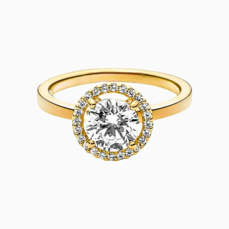 Anillo De Plata Redondo Superior Dorado