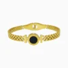 Pulsera De Acero Números Romanos Dorado