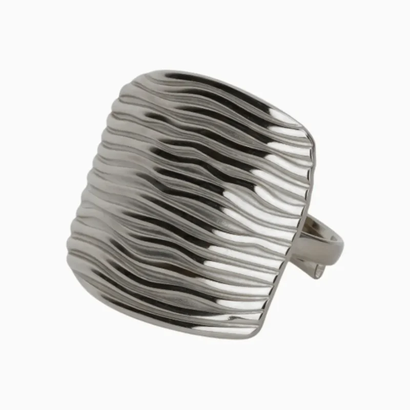 Anillo De Acero Diseño Moderno Ajustable