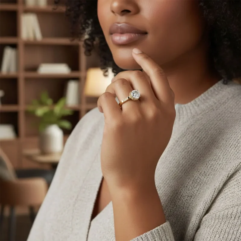 Anillo De Oro Solitario Corona Redonda Anillo De Oro Solitario Corona Redonda