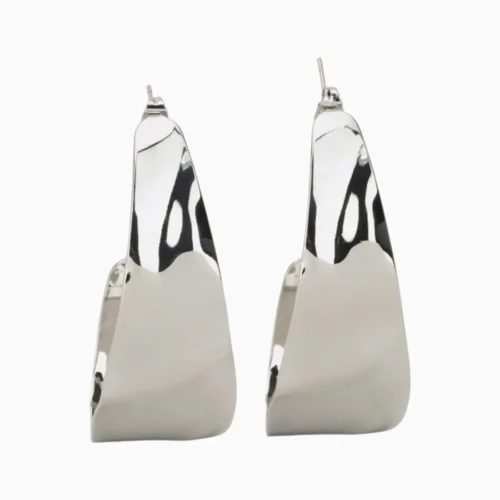 Aretes Arracadas De Oro Diseño Plano