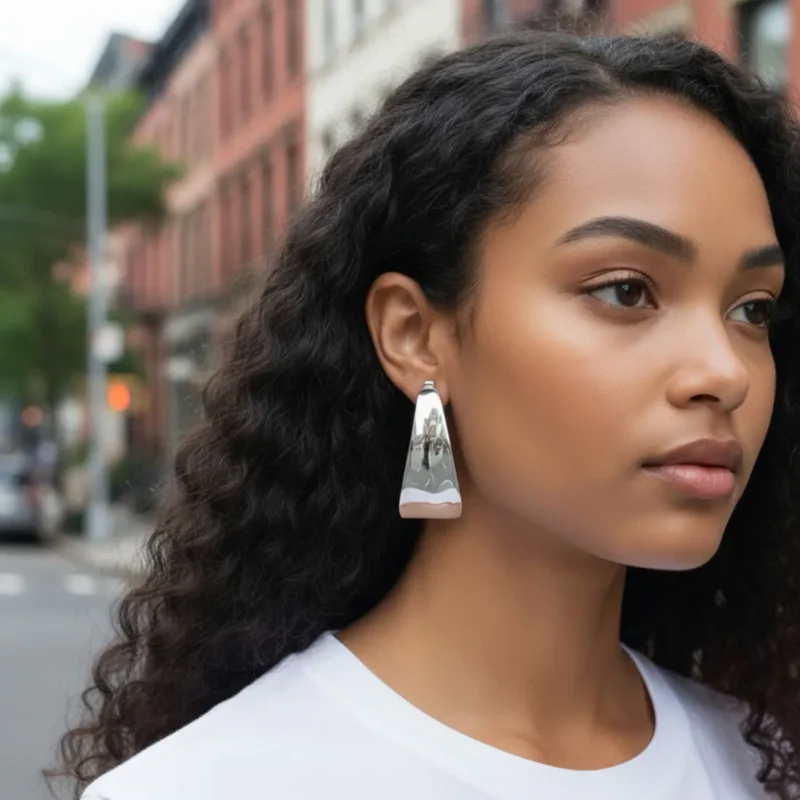 Aretes Arracadas De Oro Diseño Plano