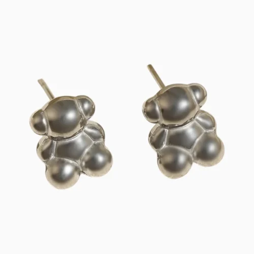 Aretes Broquel De Acero Oso Aretes Broquel De Acero Oso