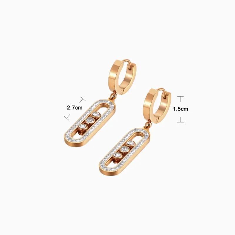 Aretes Huggies De Acero Movimiento Cincel Rosa Aretes Huggies De Acero Movimiento Cincel Rosa