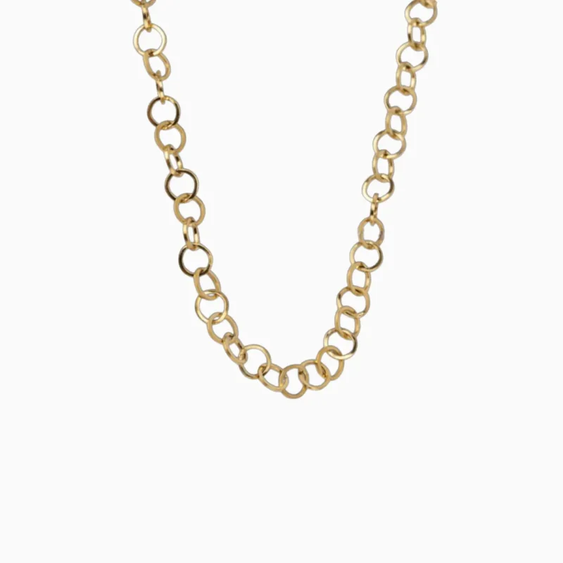 Collar De Acero Cadena Rolo 50cm