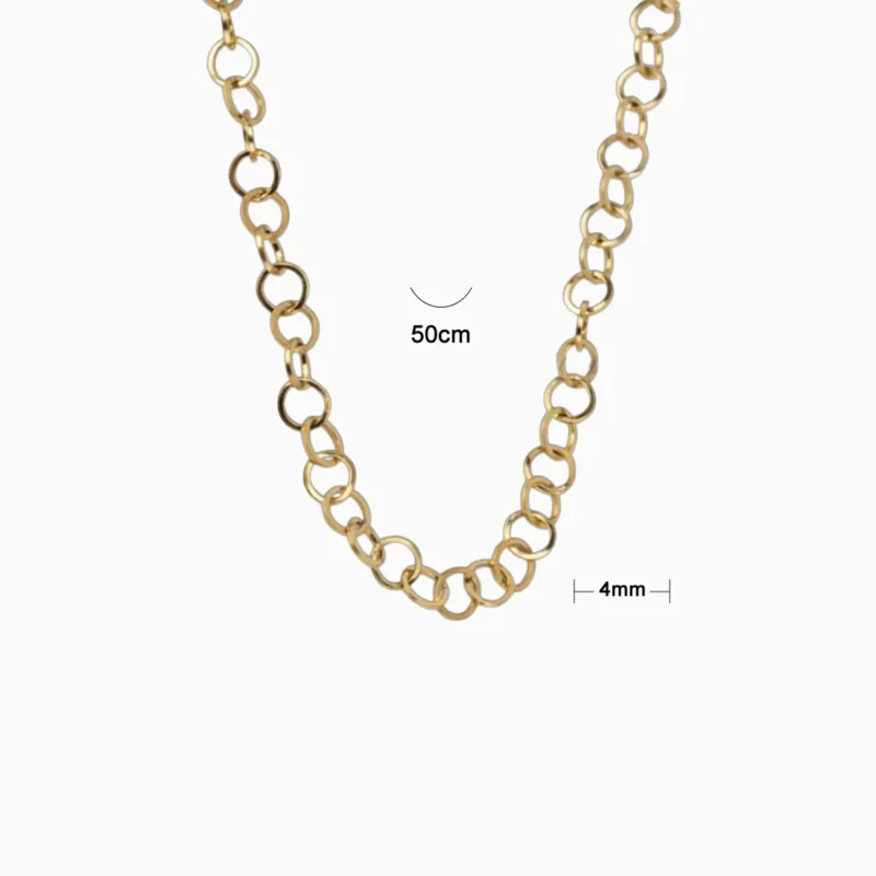 Collar De Acero Cadena Rolo 50cm