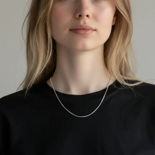 Collar De Acero Cadena Veneciana 50cm