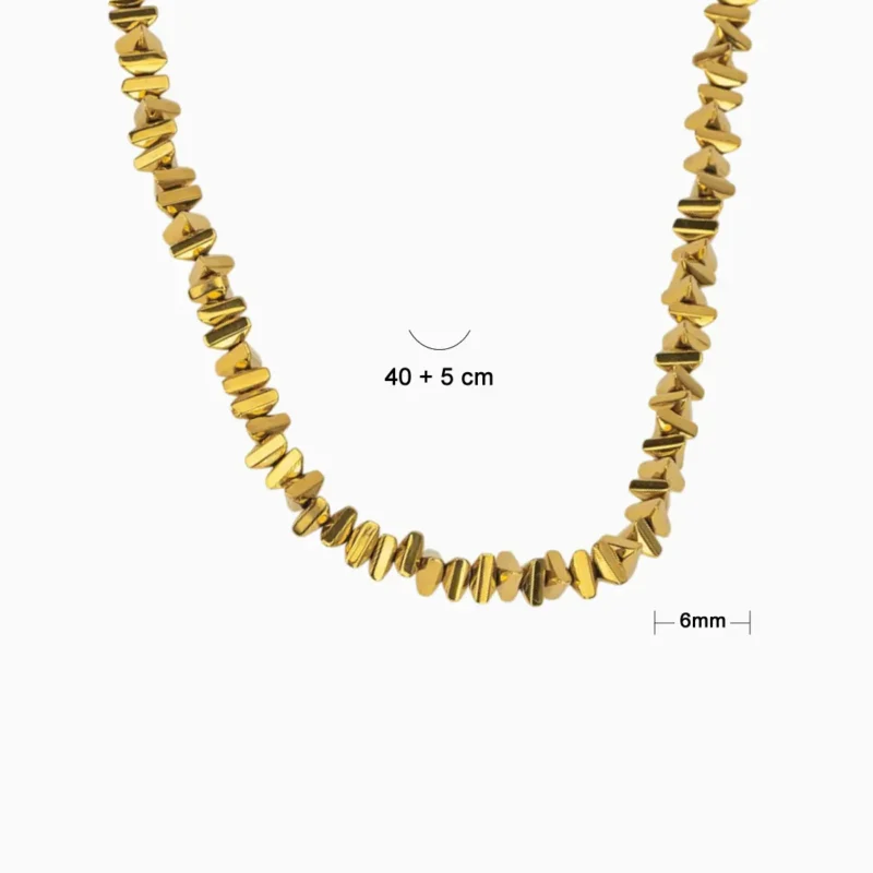 Collar De Acero Diseno Dorado Triangulo Collar De Acero Diseno Dorado Triangulo