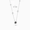 Collar De Acero Flor 5 Hojas Negro Collar De Acero Flor 5 Hojas Negro