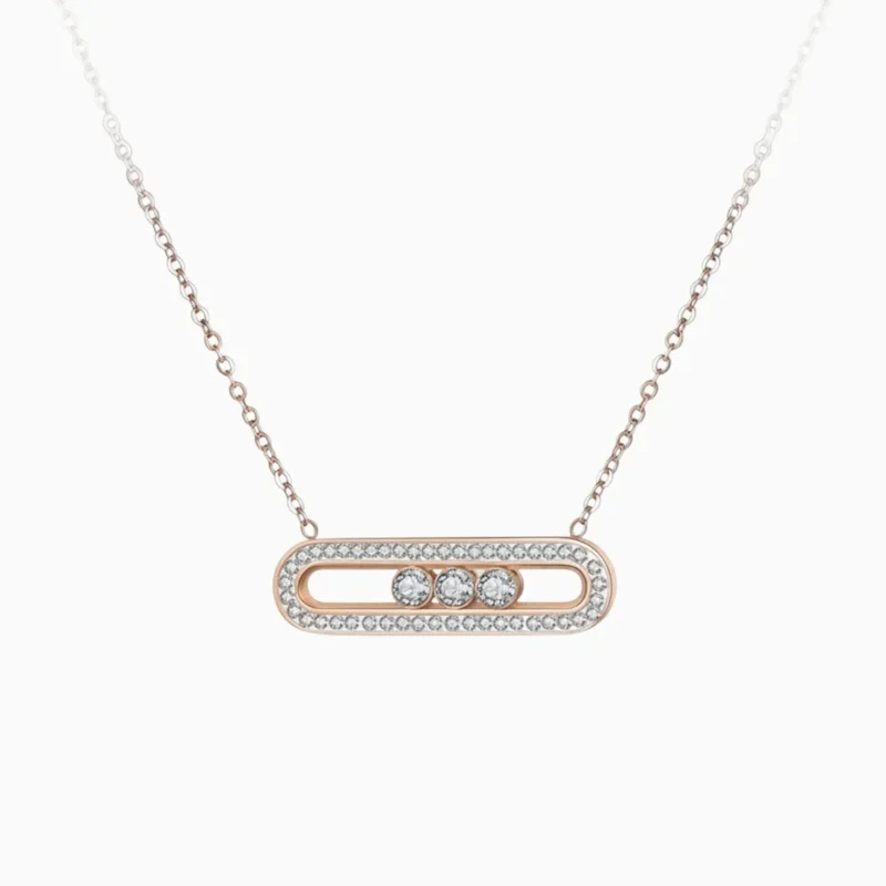 Collar De Acero Movimiento Cincel Rosa