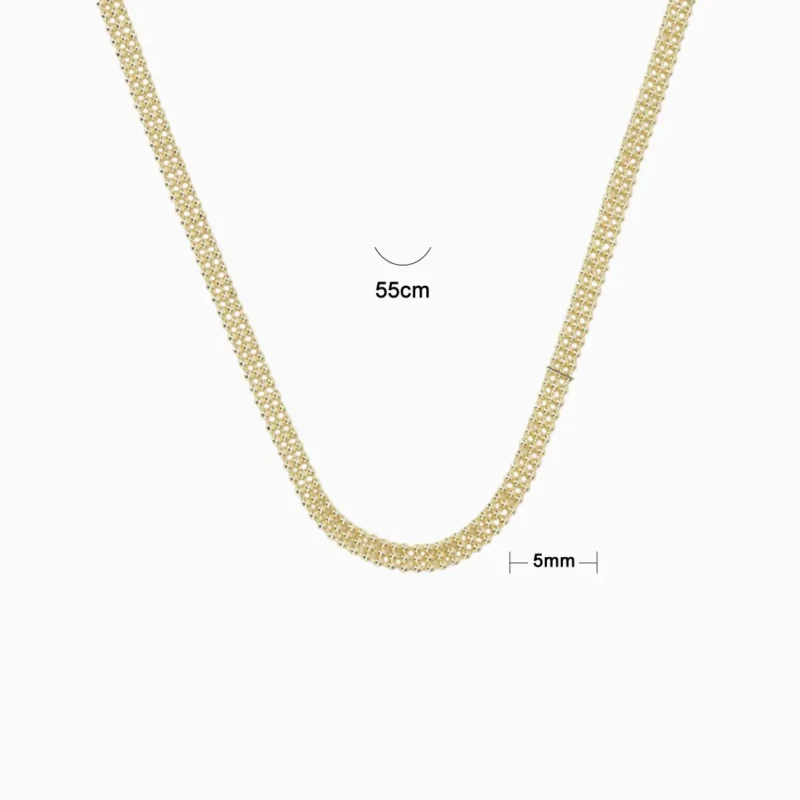 Collar De Oro Cuentas Triple Riel