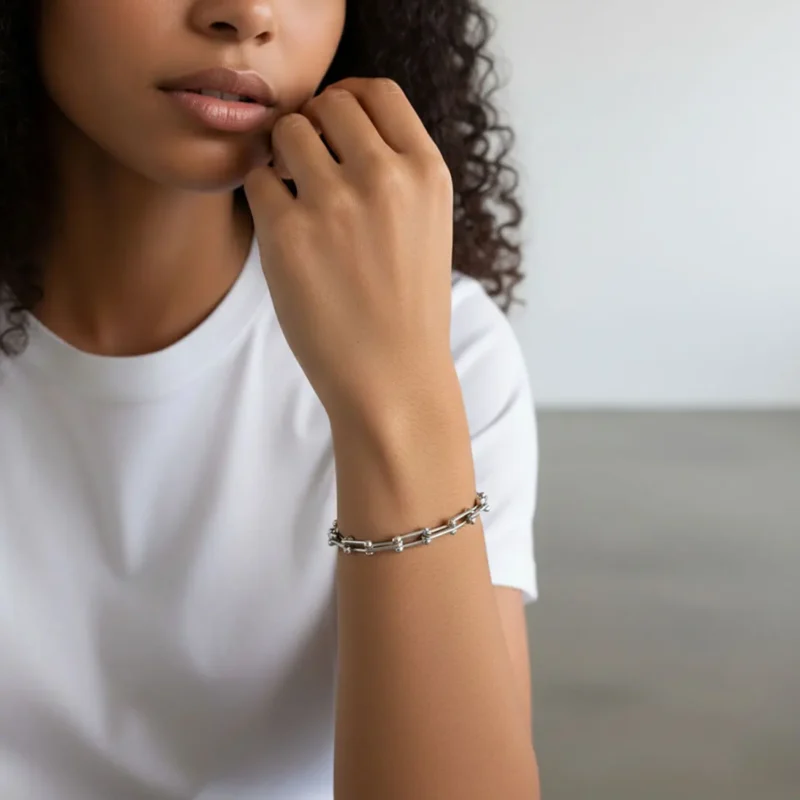 Pulsera De Acero Cadena Herradura Pulsera De Acero Cadena Herradura