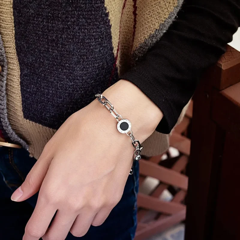 Pulsera De Acero Eslabones Números Romanos Pulsera De Acero Eslabones Números Romanos