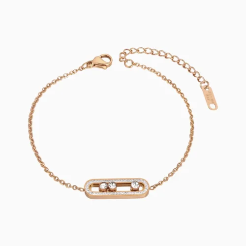 Pulsera De Acero Movimiento Cincel Rosa Pulsera De Acero Movimiento Cincel Rosa