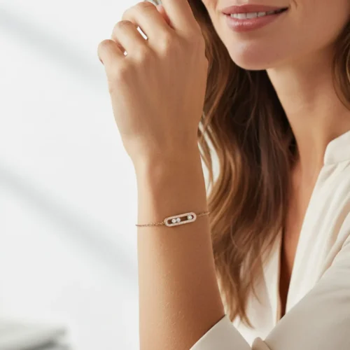 Pulsera De Acero Movimiento Cincel Rosa