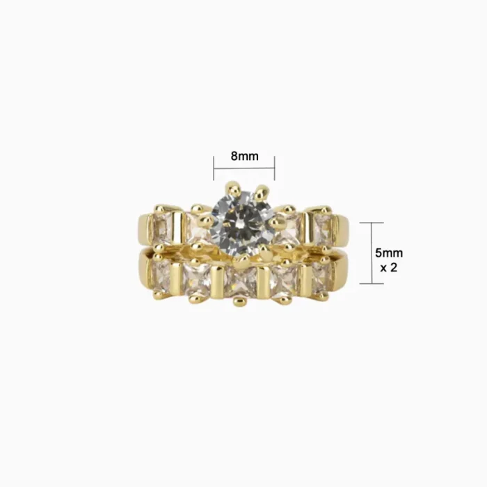 Anillo De Oro Alianza Brillante