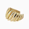 Anillo De Oro Ancho Ondulado Ajustable