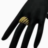 Anillo De Oro Ancho Ondulado Ajustable