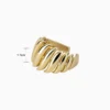 Anillo De Oro Ancho Ondulado Ajustable